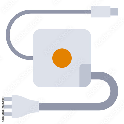 Power adapter source computer accessory - flat icon