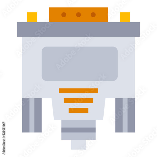 Dvi cable connector computer accessory - flat icon