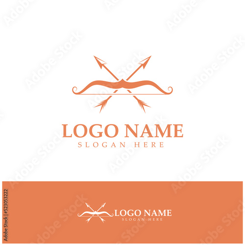  crossbow logo with archery concept modern icon illustration design vector template photo