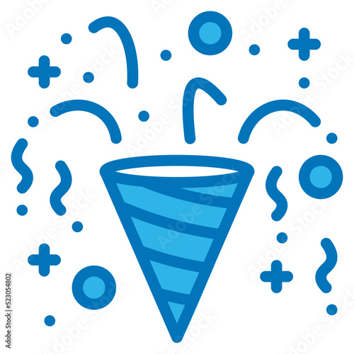 Party,popper,celebration,confetti,entertainment - blue icon