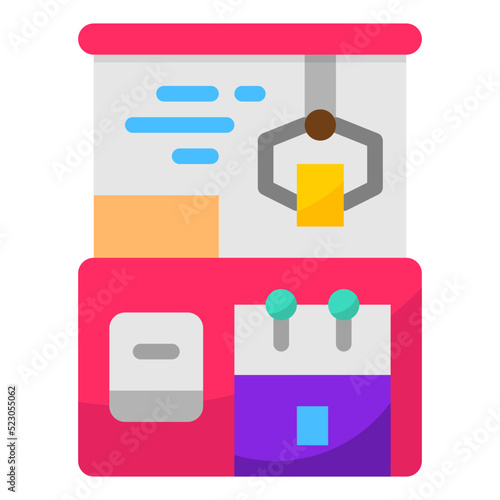Claw,machine,game,arcade,entertainment - flat icon