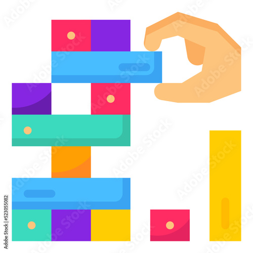 Jenga,toy,wood,play,entertainment - flat icon