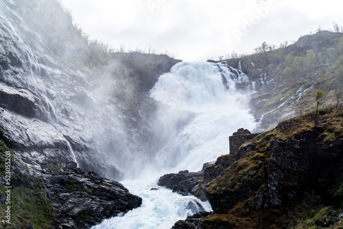 Photograph of Kjosfossen waterfall in Flam, Norway