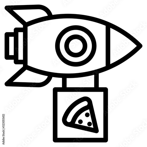 Rocket,pizza,fast,food,delivery - outline icon