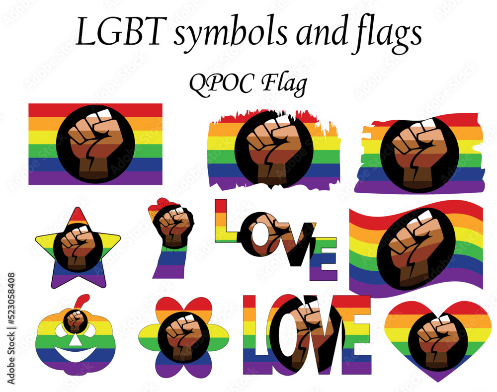 Obraz na plátně QTPOC, QPOC lgbt flag