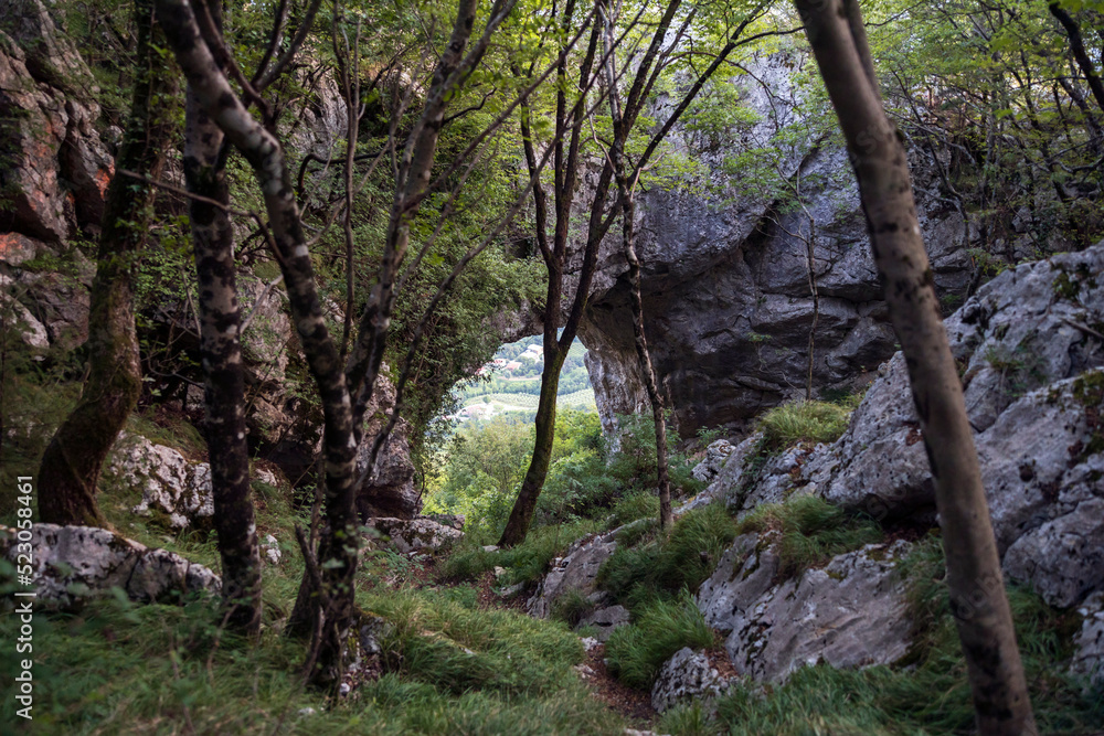 Skozno Hole Karst Geological Formation in Nature - Nova Gorica Slovenia Skozno Hole Karst Geological Formation in Nature - Nova Gorica Slovenia