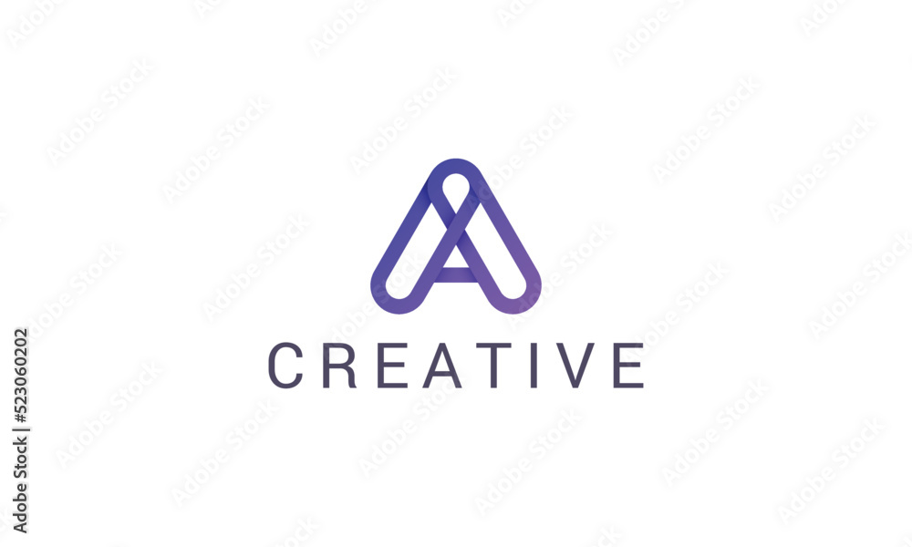 Letter A aesthetic pink colour modern business logo Letter A aesthetic pink colour modern business logo