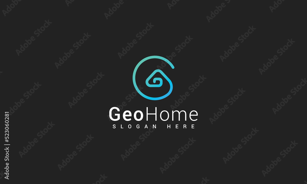 Letter G creative line art natural home logo Letter G creative line art natural home logo