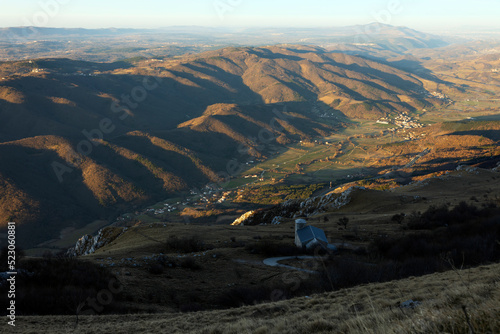 Vipava valley from Nanos in Winter Morning Lights and Shadows photo
