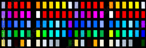 color palette samples on black background