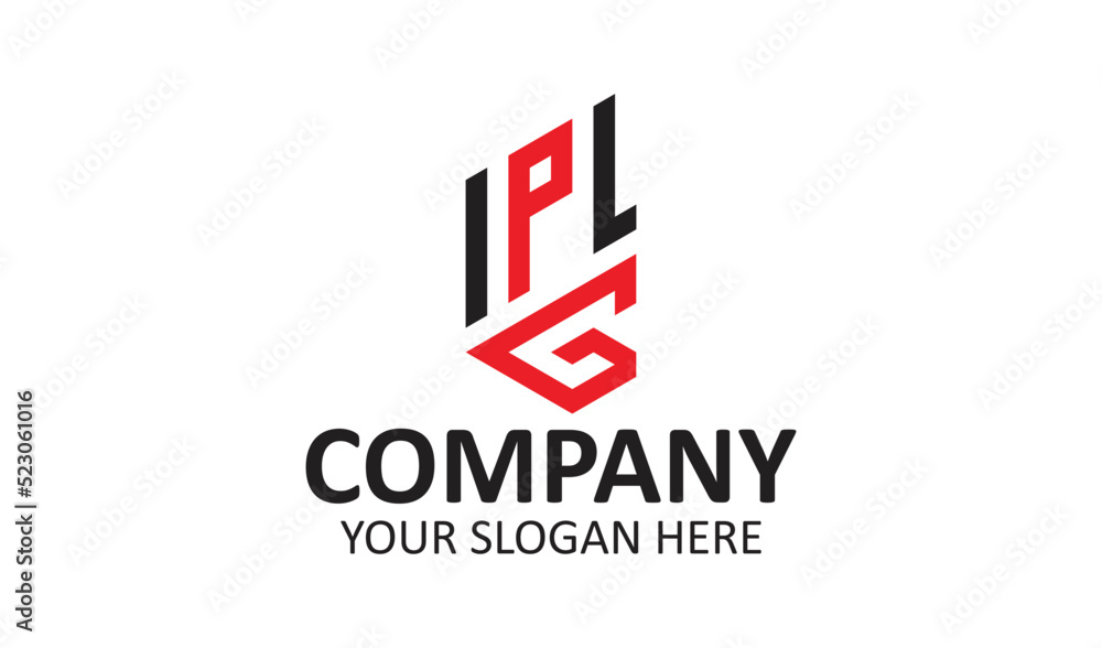 Fototapeta premium IPLG logo, IPLG letter, IPLG letter logo design, IPLG Initials logo, IPLG linked with circle and uppercase monogram logo, IPLG typography for technology, IPLG business and real estate brand. IPLG