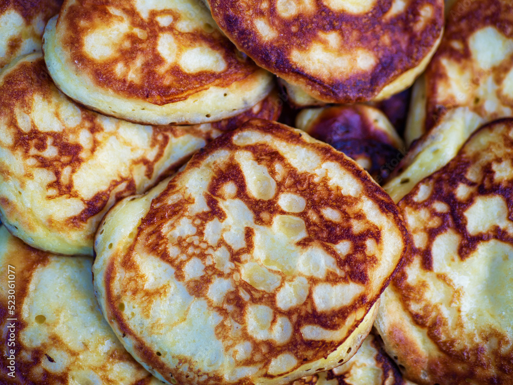 Homemade small sweet pancakes