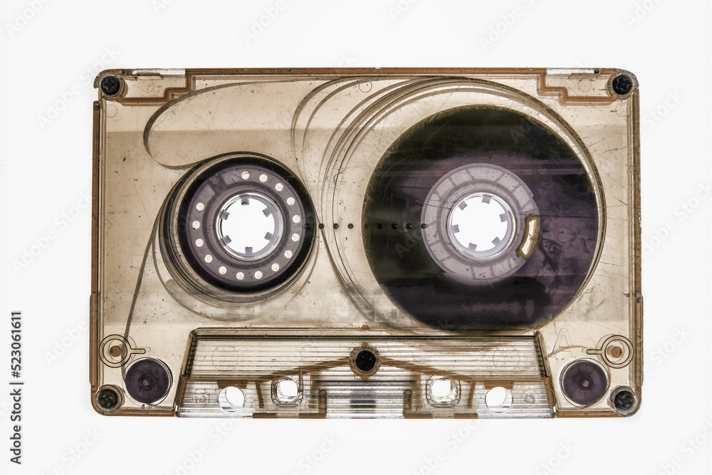 Fototapeta premium old audio cassette tape with backlight