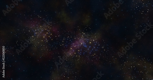 Nebula background. Galaxy in the universe. 3d rendering. © Sudakarn