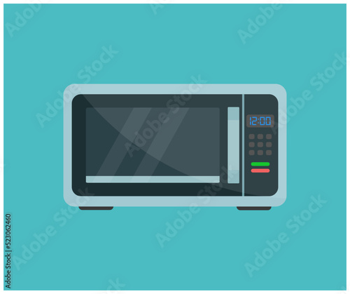 Modern microwave oven logo design. Countertop Convection Microwave Oven with Control Lockout Option. Kitchen and Domestic Appliances vector design and illustration.
