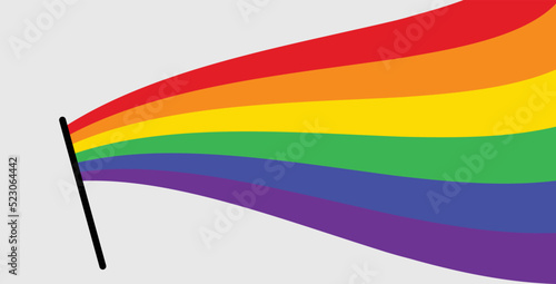 Waving Vector Flag with lgbt colors lines