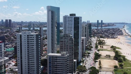 Vista panorâmica aérea de prédios da praia do Pina, Recife, Pernambuco photo