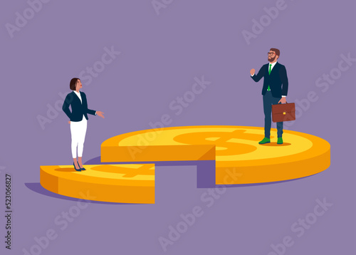 Different incomes. Wage pay gap. Salary expectations concept. 