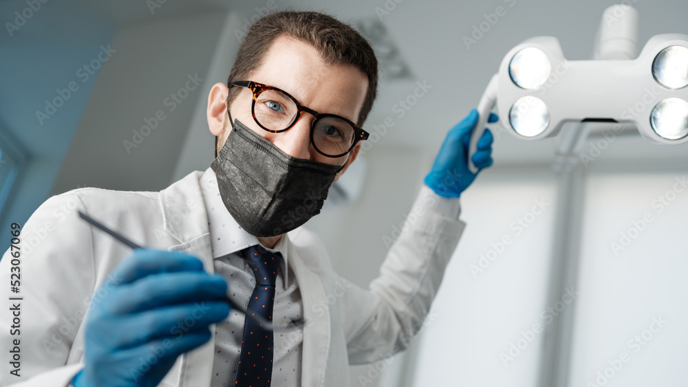 Inspection at the dentist from the point of view of the patient. Inspection at the dentist from the point of view of the patient.