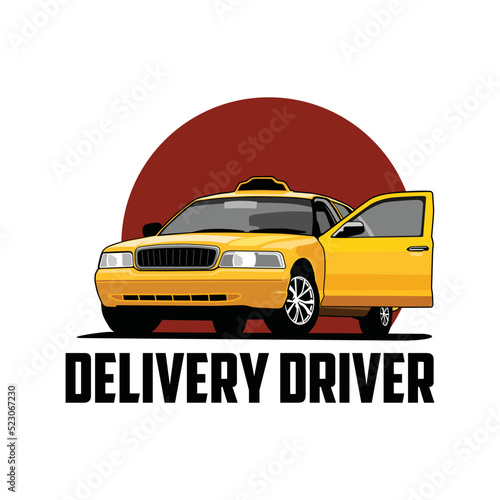premium car delivery  service illustration for logo business