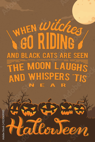 Halloween Saying with Pumpkins | Farmhouse | EPS10