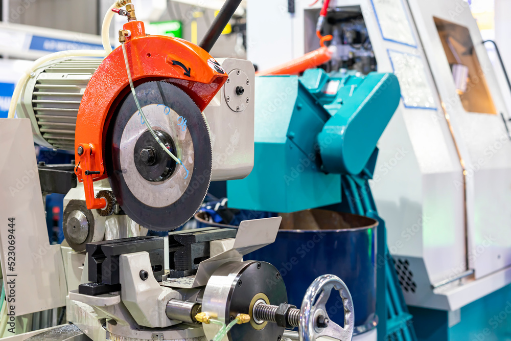 Accuracy and precision electric circular saw machine for metal cutting with depth few in industrial work Accuracy and precision electric circular saw machine for metal cutting with depth few in industrial work