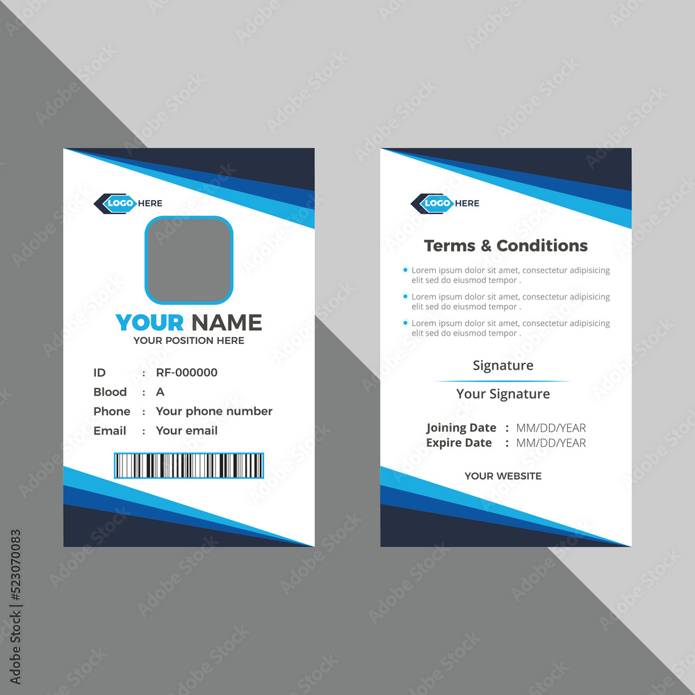 Corporate id card template or new id card design Corporate id card template or new id card design