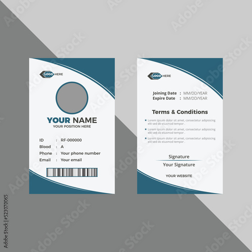 Corporate id card template or new id card design 