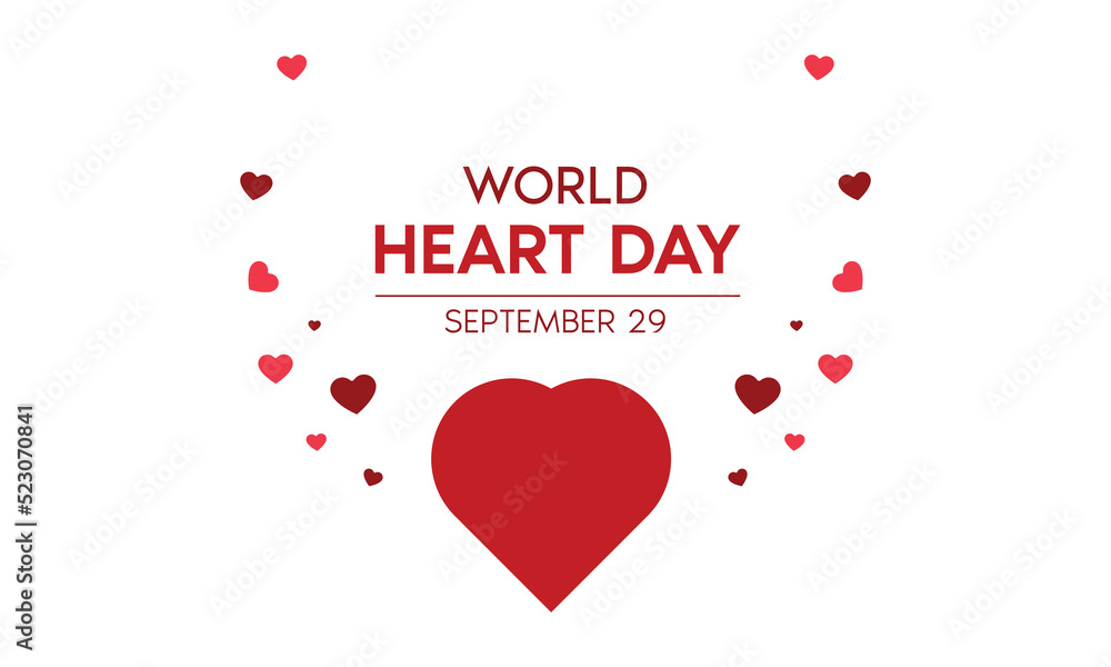 World Heart Day campaign vector, September 29 World Heart Day logo