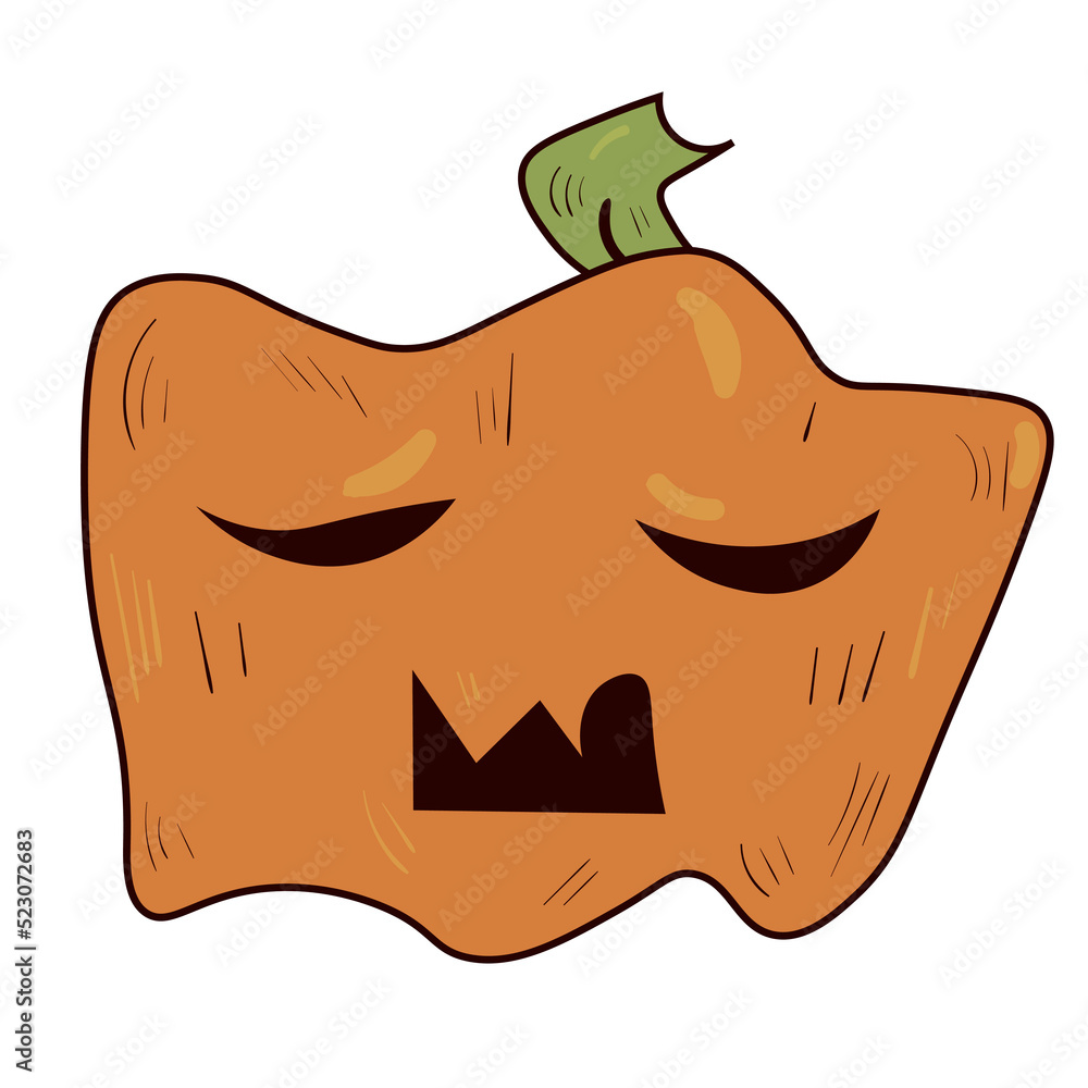 Halloween pumpkin . Vector spooky doodle icon. Colourful illustration on white background. Halloween pumpkin . Vector spooky doodle icon. Colourful illustration on white background.