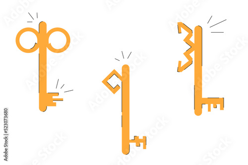 A set of golden keys from Alice in Wonderland