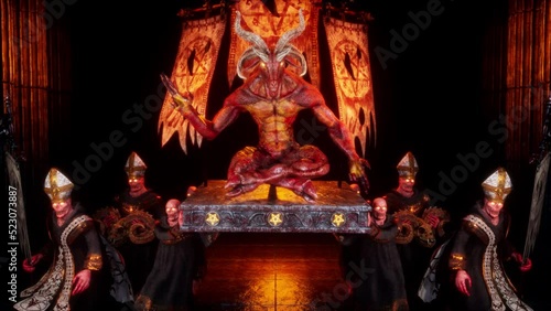 Goat Demon Baphomet VJ Loop – behold to the symbol of hell! Hold your soul or die in fear with this scary and mystical video featuring horned demon. This creature is a mix of goat and human. 