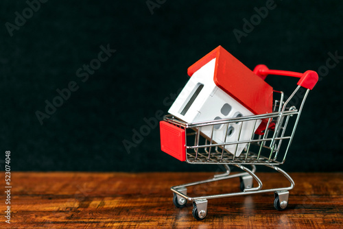 Tableau sur toile casa a la venta, casita en carrito de compras