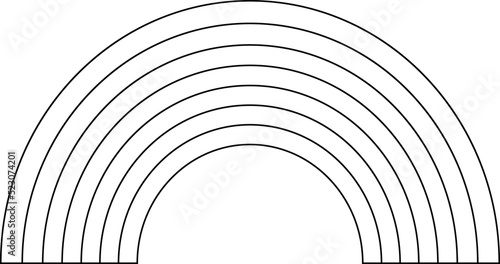 Rainbow, weather phenomenon - vector template for coloring. Outline. Rainbow - template for coloring
