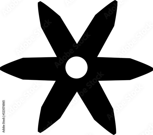 Snowflake, weather phenomenon sign - vector silhouette picture for logo or pictogram. Snowflake for sign or icon