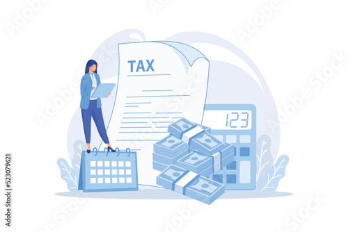 Monthly expense planning. Reminder for appointment. Payment deadline, worker with timetable, organizer schedule. Countdown to payday. Vector illustration