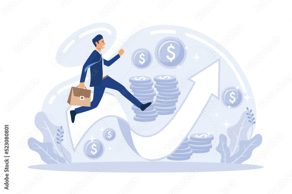 Money transfer, finance and growth, marketing management. Investments and bonds, cash flow, money slot, mutual fund, finance abstract metaphor. Money investing, financier analyzing stock market profit