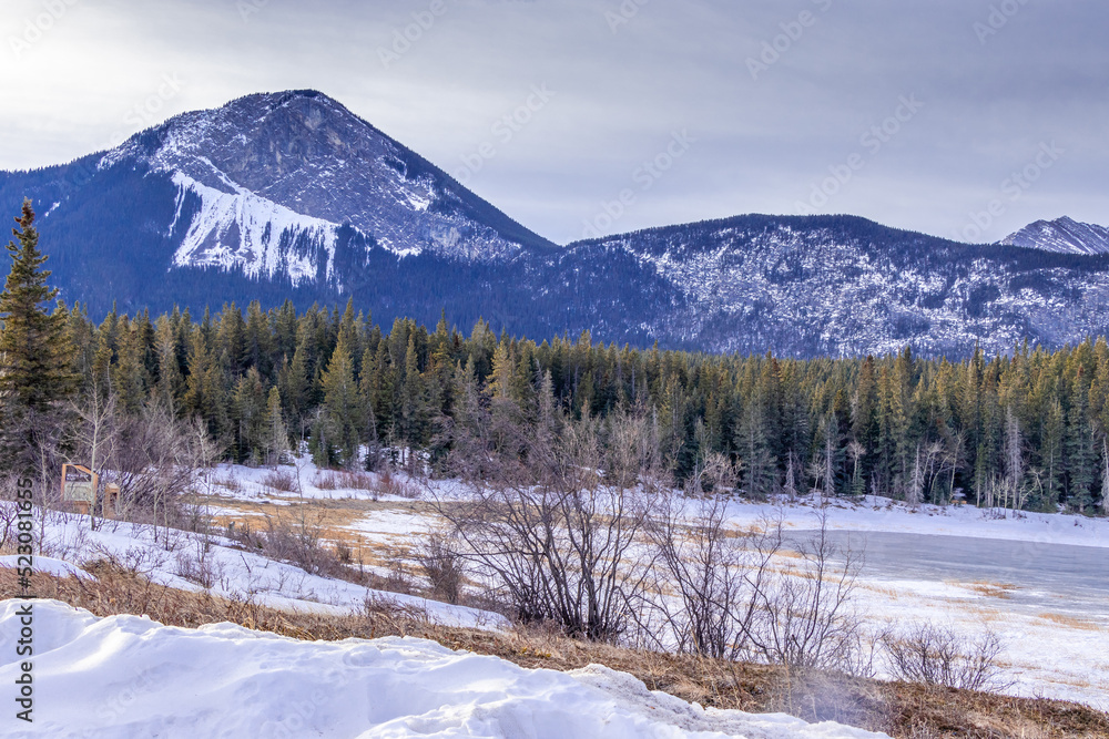 The valley still in the grips of winter, Bow Valley Provincial Park, Alberta, Canada