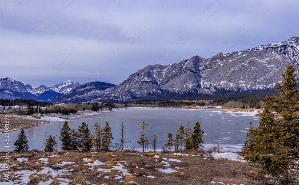 The valley still in the grips of winter, Bow Valley Provincial Park, Alberta, Canada