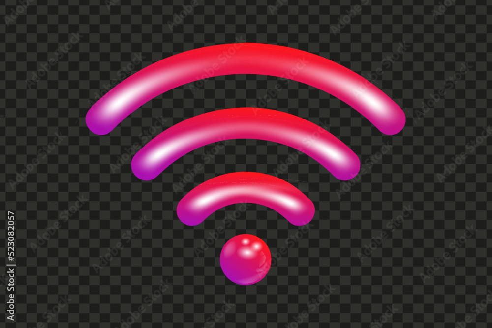 Realistic WIFI 3D icon. Wireless network symbol. Vector illustration isolated on white background. Realistic WIFI 3D icon. Wireless network symbol. Vector illustration isolated on white background.