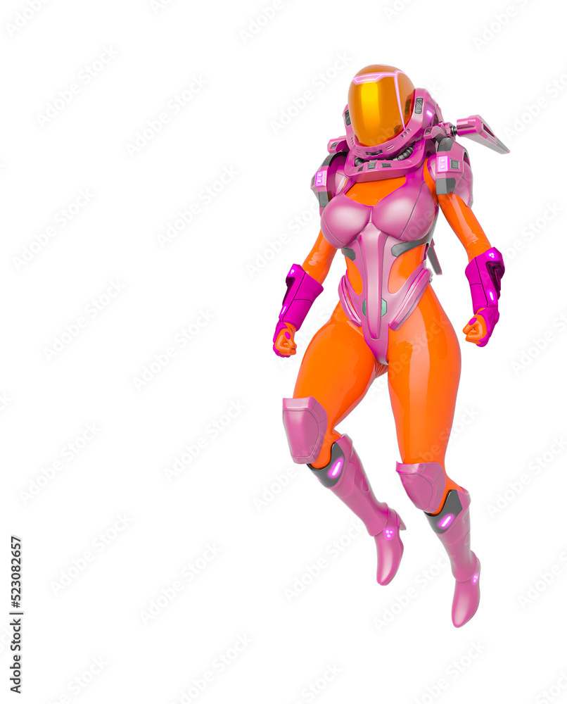super space girl is floating with copy space super space girl is floating with copy space