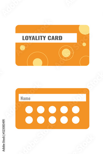 Discounts and sales, coupons and vouchers for loyal clients and customers of shops, stores and malls. Loyalty card with text. Company ads. Vector.