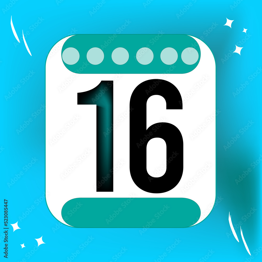 16, day 16 of the calendar, number 16 of calendary. Day sixteen of the calendary, sixteen 16, day 16 of the calendar, number 16 of calendary. Day sixteen of the calendary, sixteen