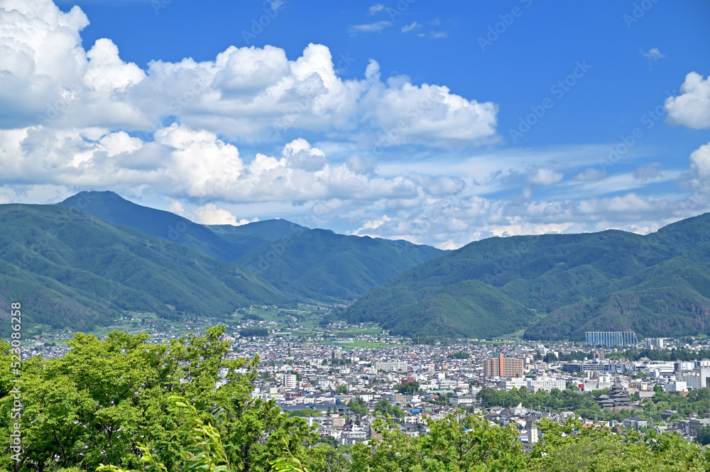 城山公園からの眺め　長野県松本市