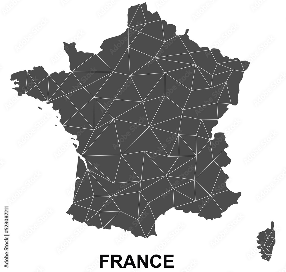 Map of France isolated on a white background Map of France isolated on a white background
