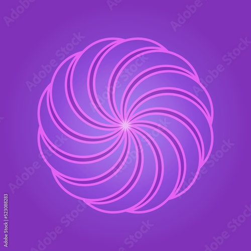 Minimal abstract symbol Circle vortex logo Geometric shape Vector illustration