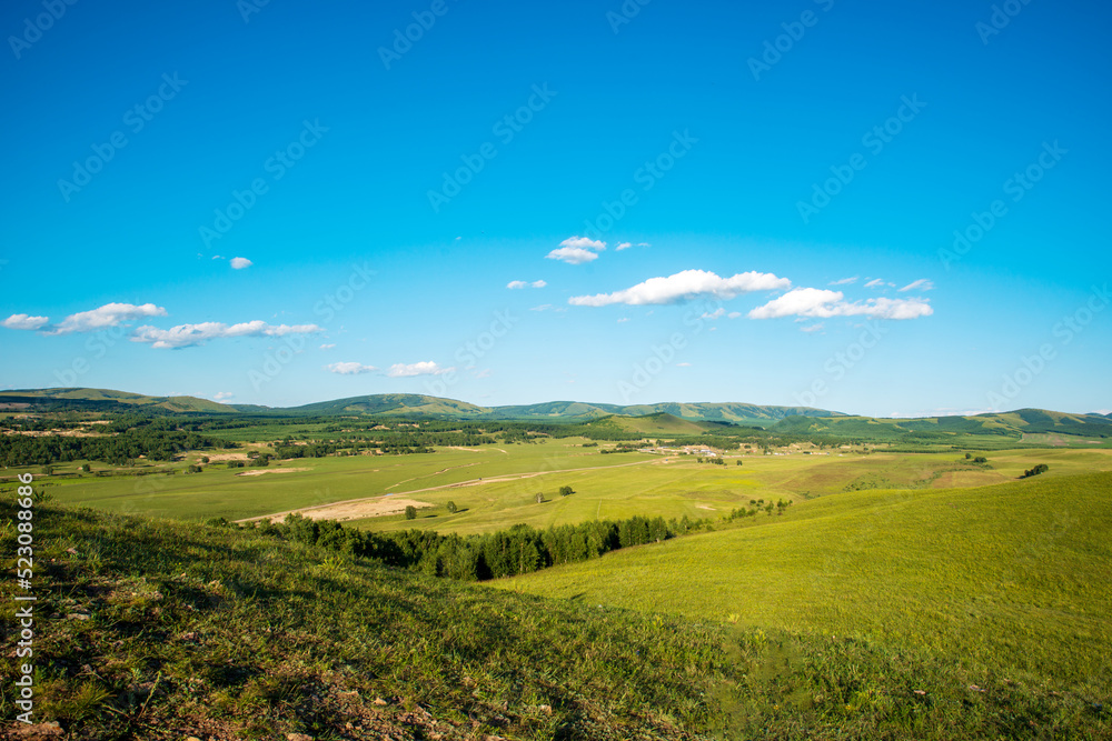 The beautiful prairies stretch as far as the eye can see