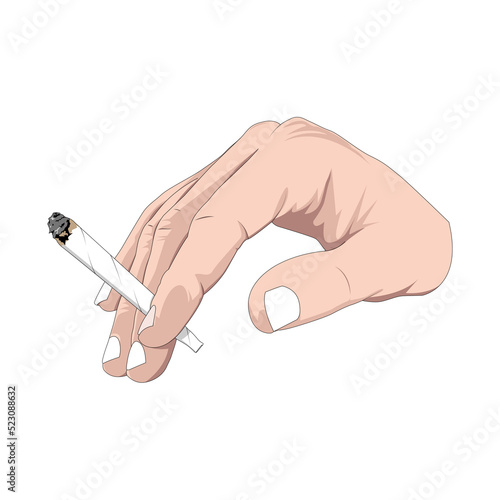 Marijuana Cigarette Hand Illustration