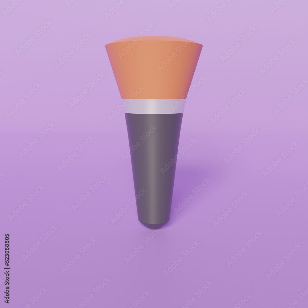 3d illustration of makeup brush 3d illustration of makeup brush