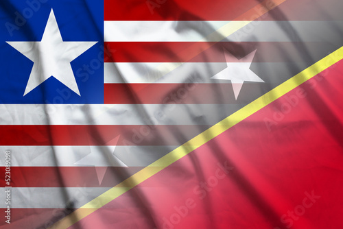 Liberia and Saint Kitts and Nevis political flag international negotiation KNA LBR